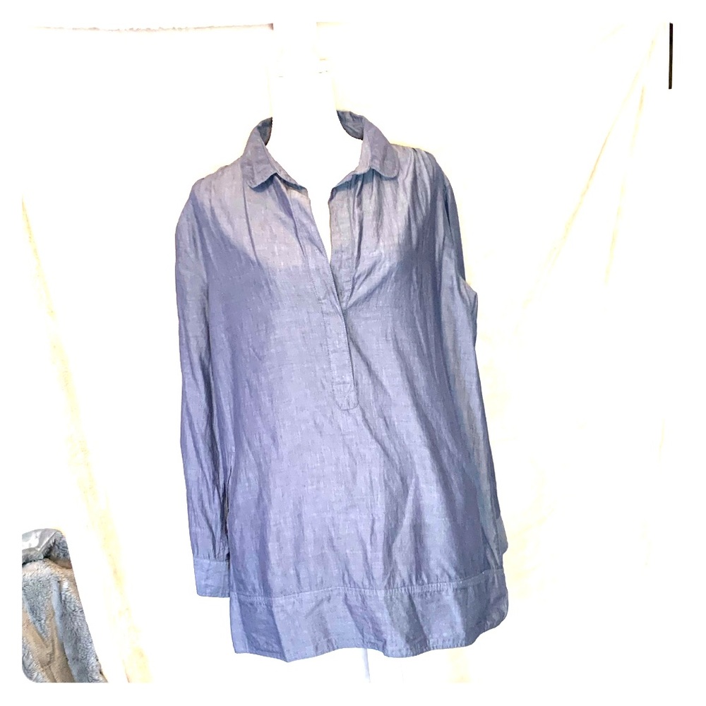 Chambray shirt dress with POCKETS!!!